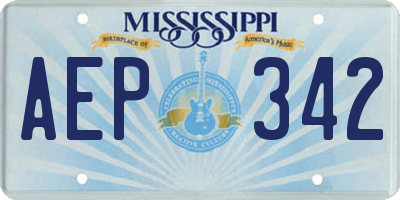 MS license plate AEP342