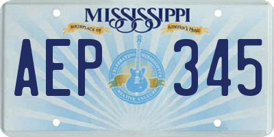 MS license plate AEP345