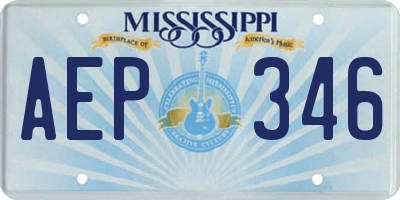 MS license plate AEP346