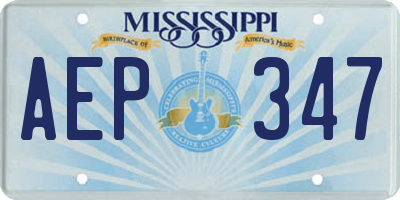 MS license plate AEP347