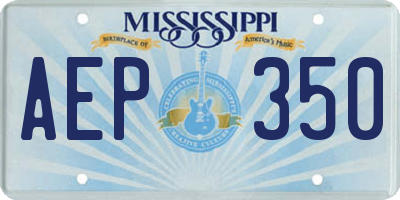 MS license plate AEP350