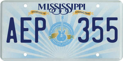 MS license plate AEP355