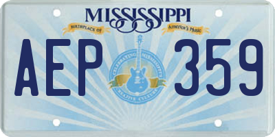 MS license plate AEP359