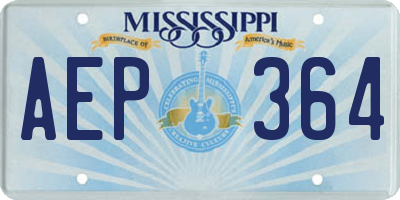 MS license plate AEP364