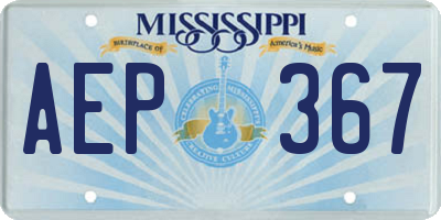 MS license plate AEP367