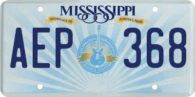 MS license plate AEP368