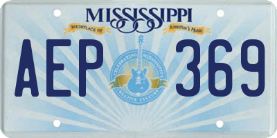 MS license plate AEP369