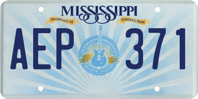 MS license plate AEP371