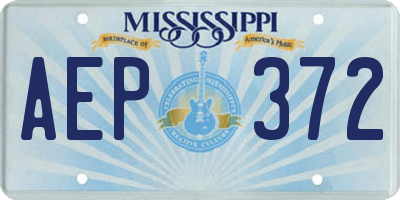 MS license plate AEP372