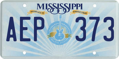 MS license plate AEP373
