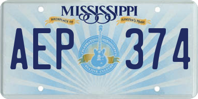MS license plate AEP374