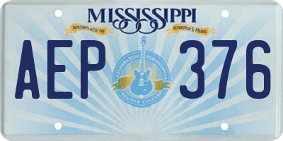 MS license plate AEP376