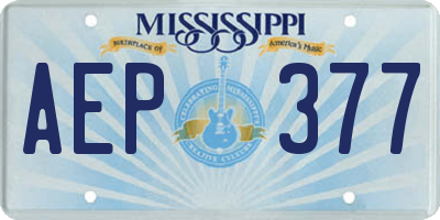 MS license plate AEP377