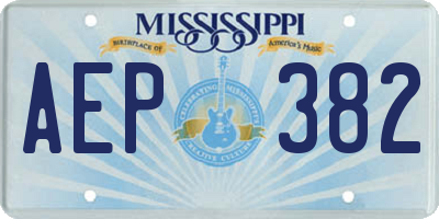 MS license plate AEP382