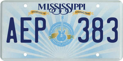 MS license plate AEP383