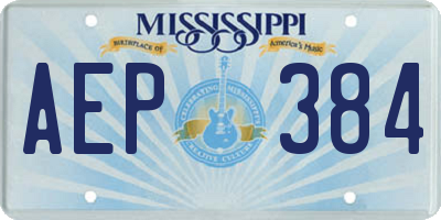 MS license plate AEP384