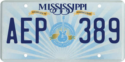 MS license plate AEP389