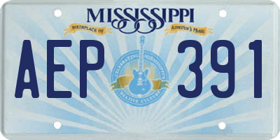 MS license plate AEP391