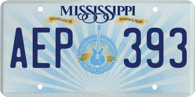 MS license plate AEP393