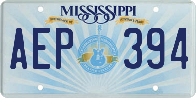MS license plate AEP394