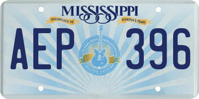 MS license plate AEP396