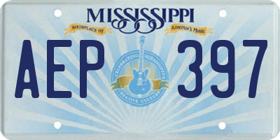 MS license plate AEP397