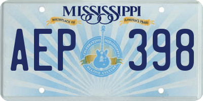 MS license plate AEP398