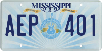 MS license plate AEP401