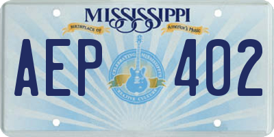 MS license plate AEP402