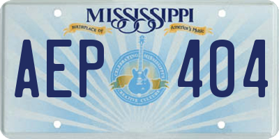 MS license plate AEP404