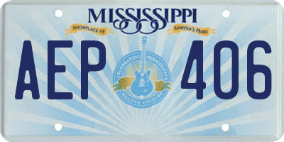 MS license plate AEP406