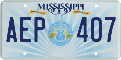 MS license plate AEP407