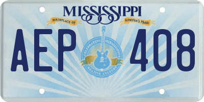 MS license plate AEP408
