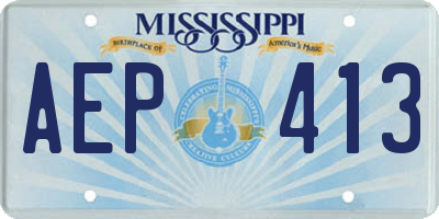 MS license plate AEP413