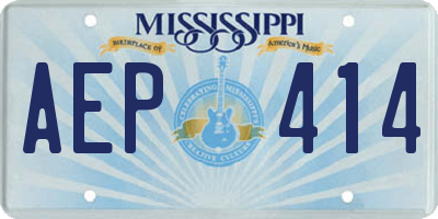 MS license plate AEP414