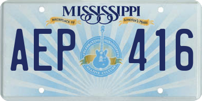 MS license plate AEP416