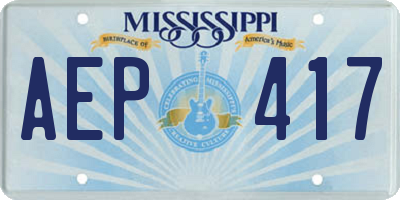 MS license plate AEP417