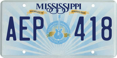 MS license plate AEP418