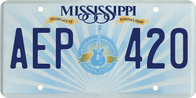 MS license plate AEP420