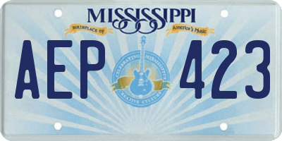 MS license plate AEP423