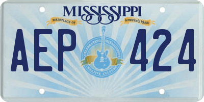 MS license plate AEP424