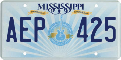 MS license plate AEP425