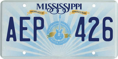 MS license plate AEP426