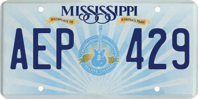 MS license plate AEP429