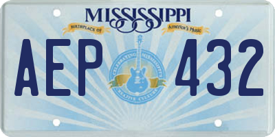 MS license plate AEP432