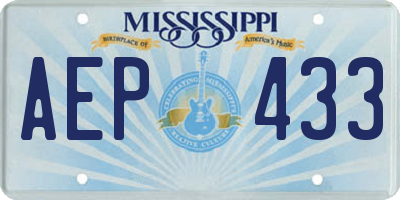 MS license plate AEP433