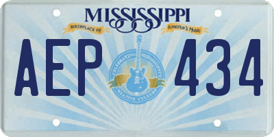 MS license plate AEP434