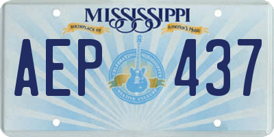 MS license plate AEP437
