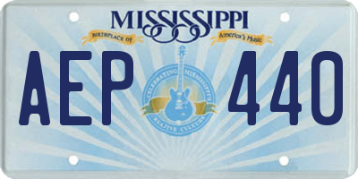MS license plate AEP440