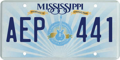 MS license plate AEP441